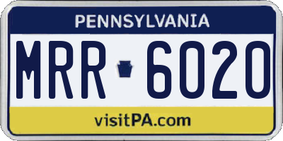 PA license plate MRR6020