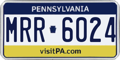 PA license plate MRR6024