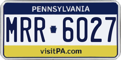 PA license plate MRR6027
