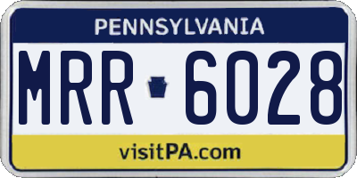 PA license plate MRR6028