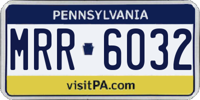 PA license plate MRR6032