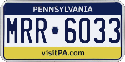 PA license plate MRR6033