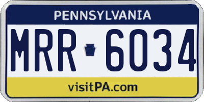 PA license plate MRR6034