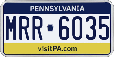 PA license plate MRR6035