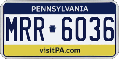PA license plate MRR6036