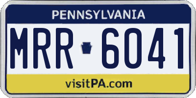 PA license plate MRR6041