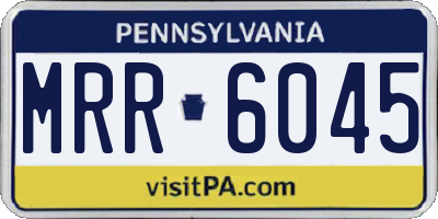 PA license plate MRR6045