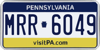 PA license plate MRR6049