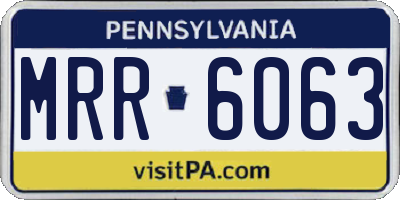 PA license plate MRR6063