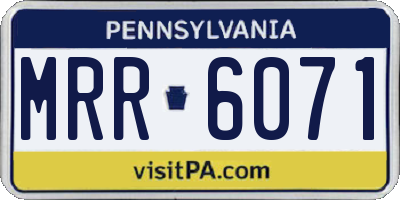 PA license plate MRR6071