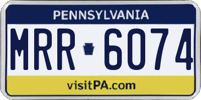 PA license plate MRR6074