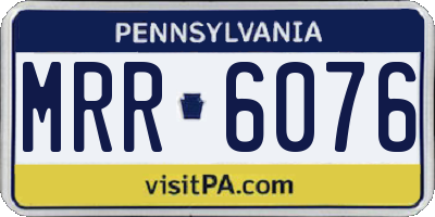 PA license plate MRR6076