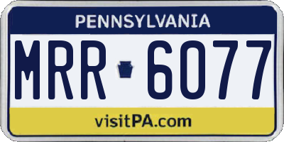 PA license plate MRR6077