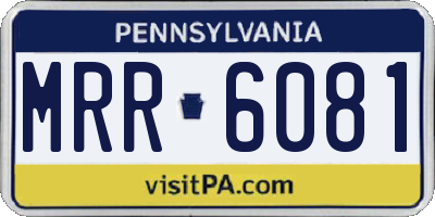 PA license plate MRR6081