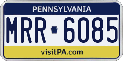 PA license plate MRR6085
