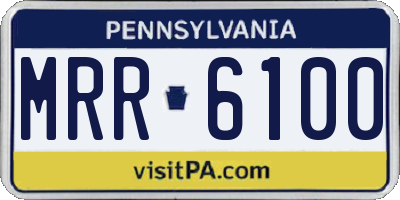 PA license plate MRR6100