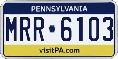 PA license plate MRR6103