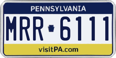 PA license plate MRR6111