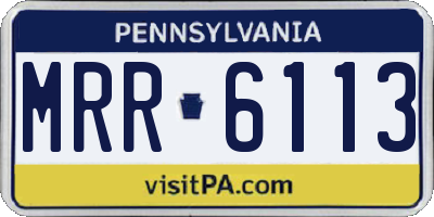 PA license plate MRR6113