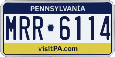 PA license plate MRR6114