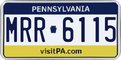 PA license plate MRR6115