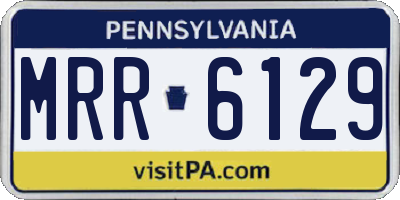 PA license plate MRR6129