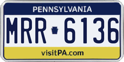 PA license plate MRR6136