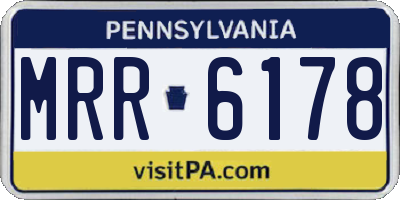 PA license plate MRR6178