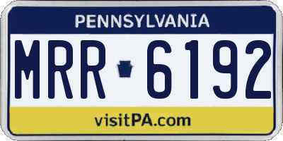 PA license plate MRR6192