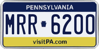 PA license plate MRR6200