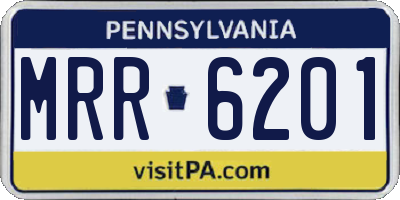PA license plate MRR6201