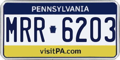 PA license plate MRR6203