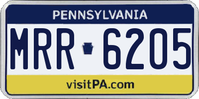 PA license plate MRR6205