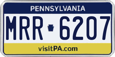 PA license plate MRR6207