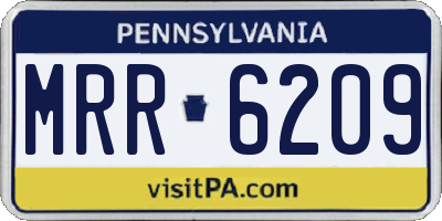 PA license plate MRR6209