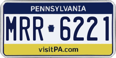 PA license plate MRR6221