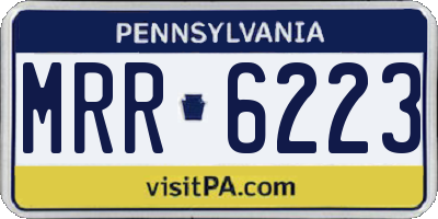 PA license plate MRR6223