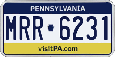 PA license plate MRR6231