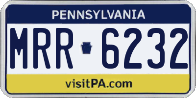 PA license plate MRR6232