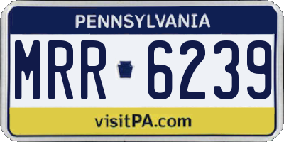 PA license plate MRR6239