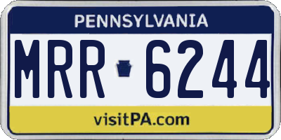 PA license plate MRR6244