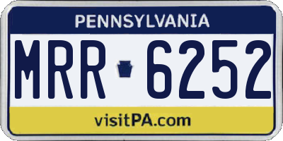 PA license plate MRR6252