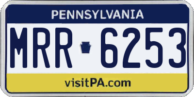 PA license plate MRR6253