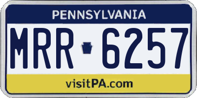 PA license plate MRR6257