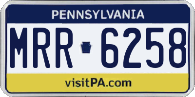 PA license plate MRR6258