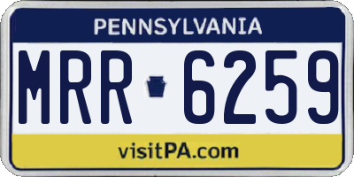 PA license plate MRR6259