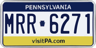 PA license plate MRR6271