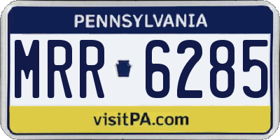 PA license plate MRR6285