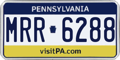 PA license plate MRR6288