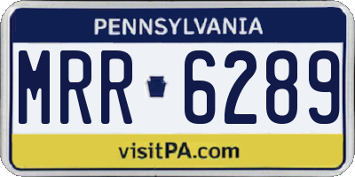 PA license plate MRR6289